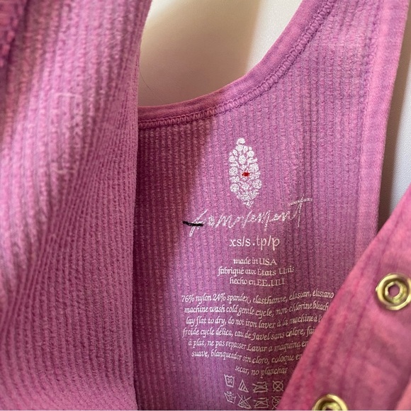 Free People Happiness Runs Henley Onesie Jumpsuit One Piece Pink XS / S - Picture 9 of 11